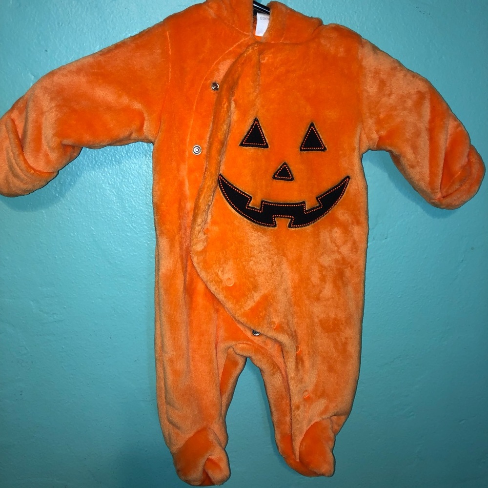 Hooded infant 0-3m pumpkin Halloween costume